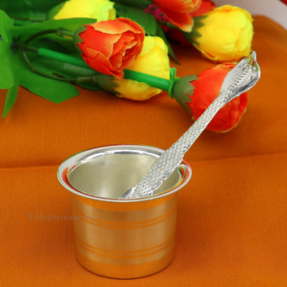 925 sterling silver handmade elegant Ghee pot patra puuja or worshipping, Butter pot for kitchen, silver puja utensils from India su539 - TRIBAL ORNAMENTS