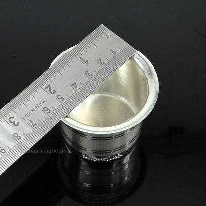 925 sterling silver handmade elegant Ghee pot patra puuja or worshipping, Butter pot for kitchen, silver puja utensils from India su539 - TRIBAL ORNAMENTS