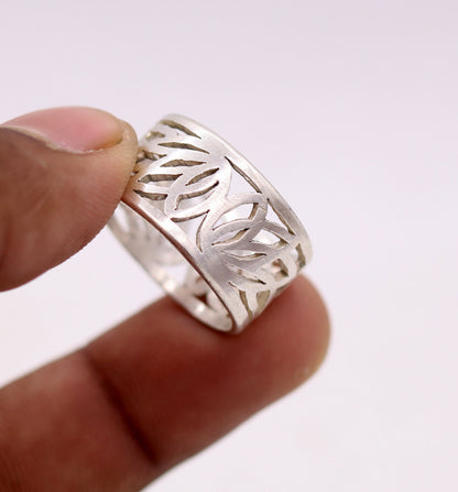 Sterling silver handmade ring with detailed horse, camel, and elephant design, adjustable unisex jewelry by Tribal Ornaments.