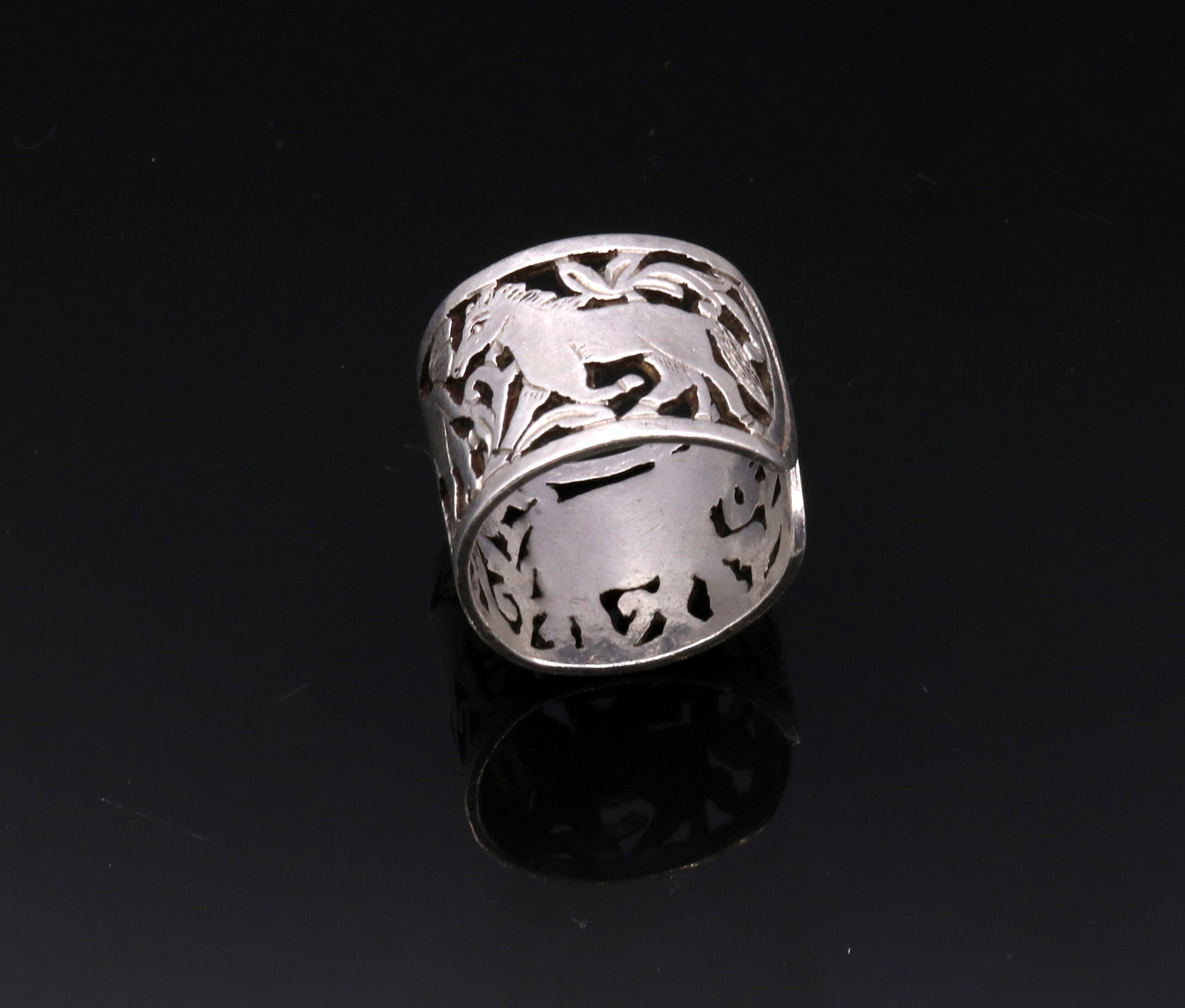 925 sterling silver handmade fabulous ring band excellent horse camel elephant design ring ban unisex adjustable jewelry sr60 - TRIBAL ORNAMENTS