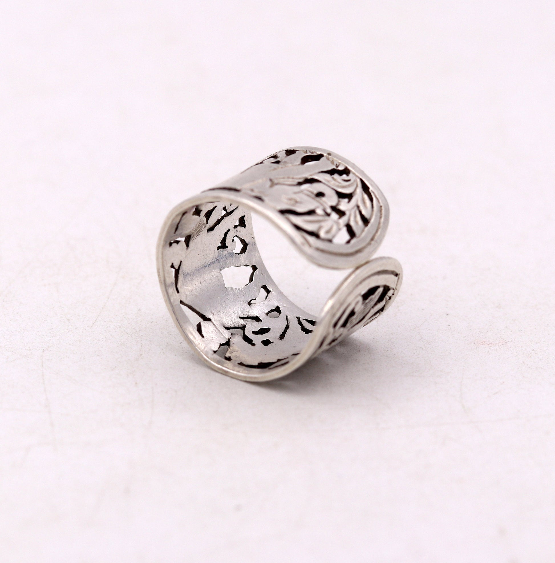 925 sterling silver handmade fabulous ring band excellent horse camel elephant design ring ban unisex adjustable jewelry sr60 - TRIBAL ORNAMENTS