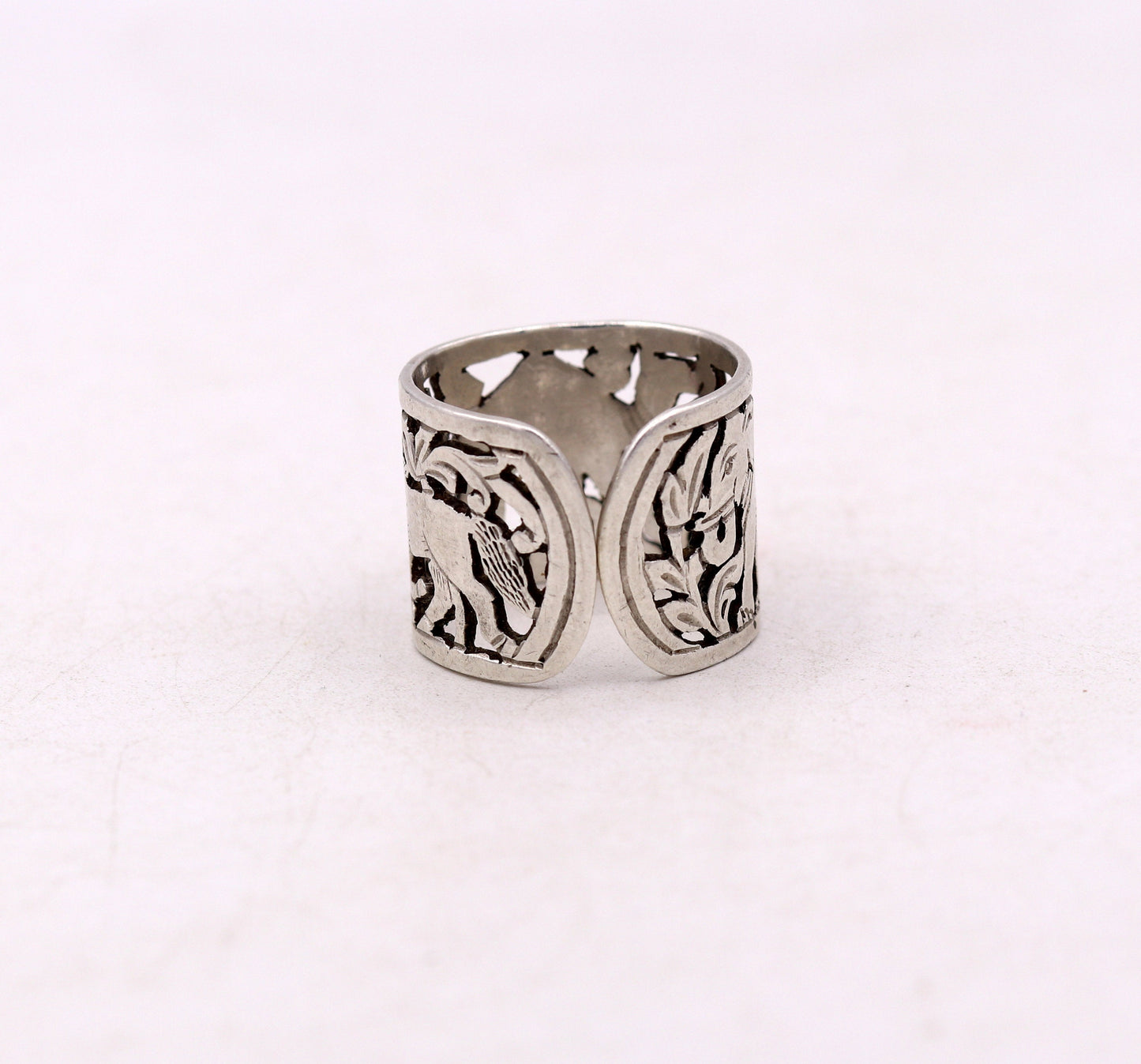 925 sterling silver handmade fabulous ring band excellent horse camel elephant design ring ban unisex adjustable jewelry sr60 - TRIBAL ORNAMENTS