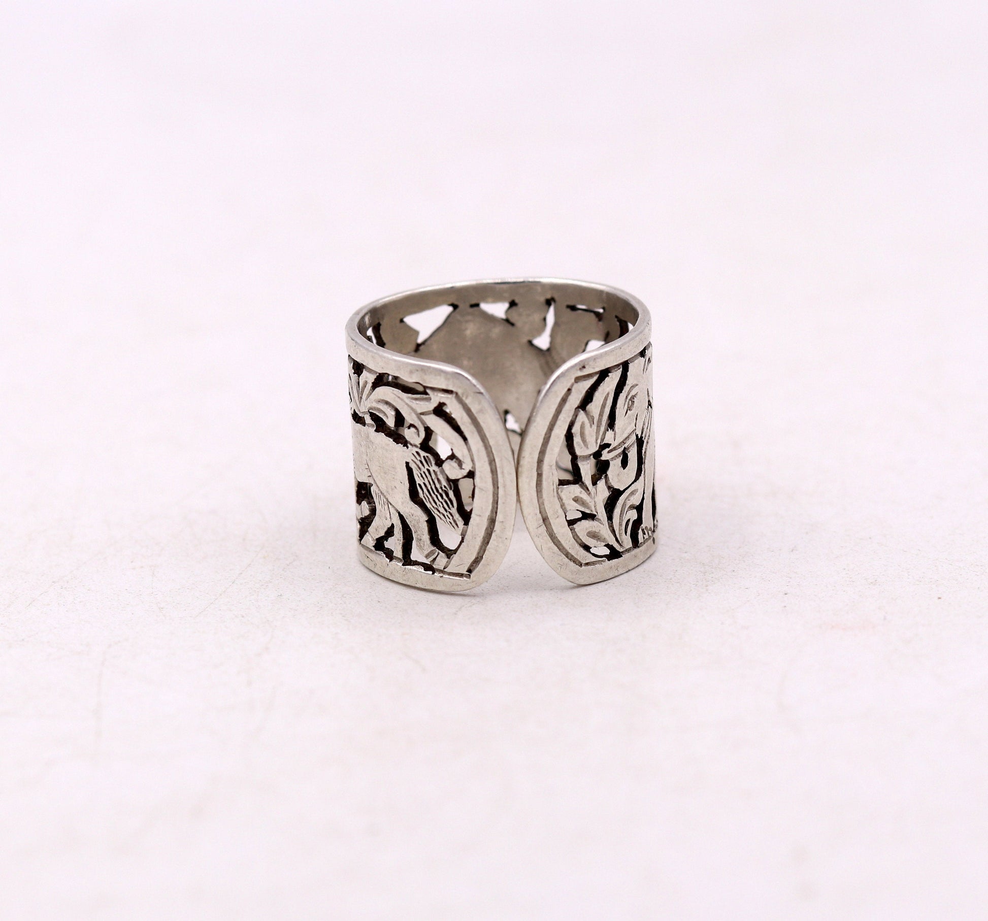 925 sterling silver handmade fabulous ring band excellent horse camel elephant design ring ban unisex adjustable jewelry sr60 - TRIBAL ORNAMENTS