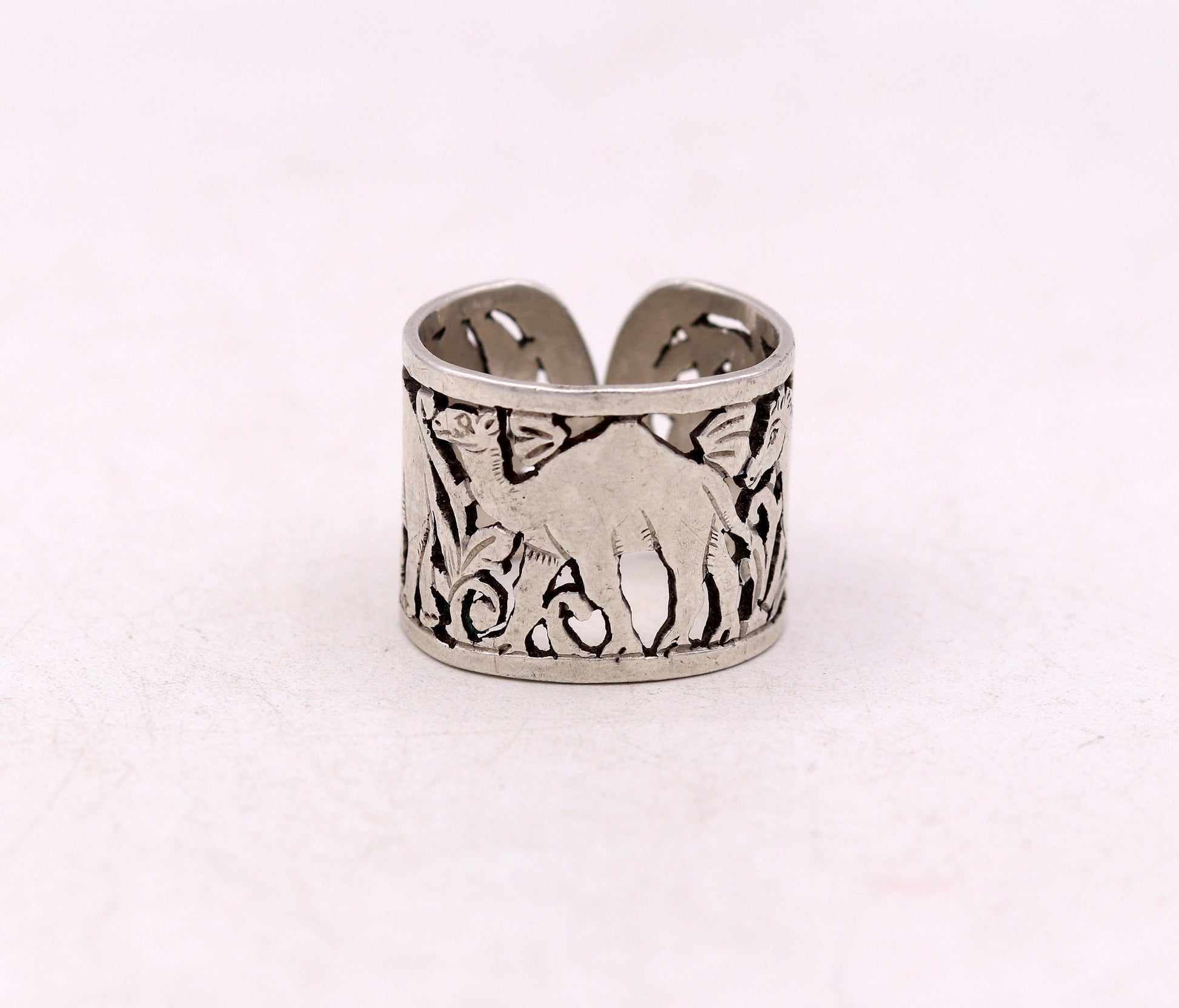 925 sterling silver handmade fabulous ring band excellent horse camel elephant design ring ban unisex adjustable jewelry sr60 - TRIBAL ORNAMENTS