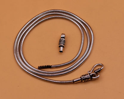 925 sterling silver screw chain necklace with vintage oxidized finish, 28 inches long, for pendant CH47, by TRIBAL ORNAMENTS.