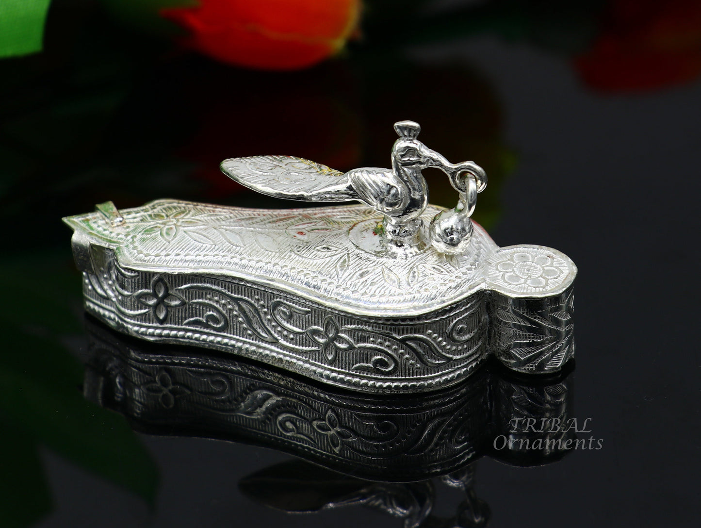 925 sterling silver handmade fabulous sindur dani best brides gifting collection, amazing trinket box , kumkum box brides jewelry stb378 - TRIBAL ORNAMENTS