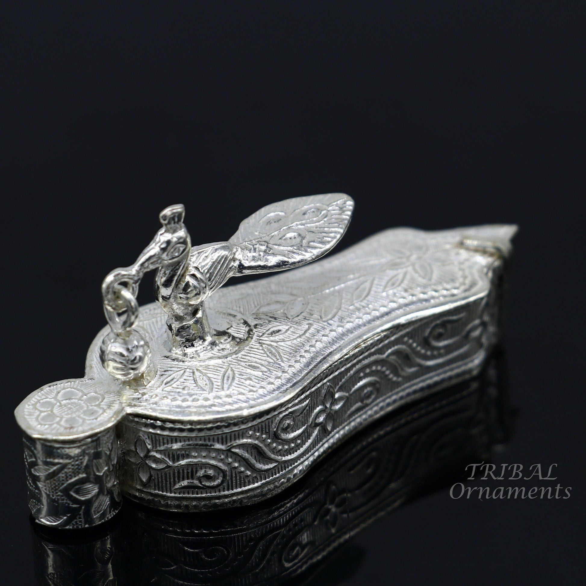 925 sterling silver handmade fabulous sindur dani best brides gifting collection, amazing trinket box , kumkum box brides jewelry stb378 - TRIBAL ORNAMENTS