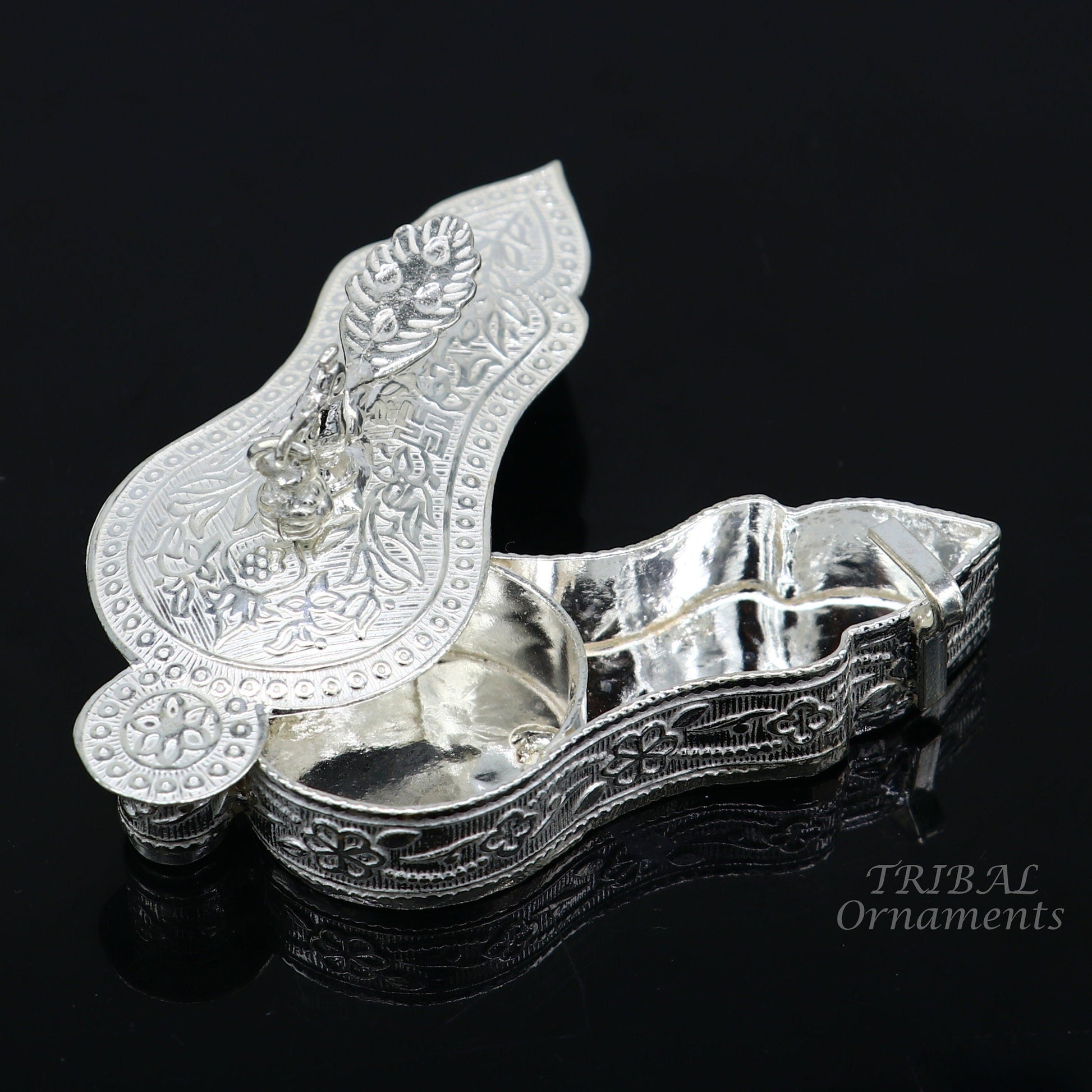 925 sterling silver handmade fabulous sindur dani best brides gifting collection, amazing trinket box , kumkum box brides jewelry stb379 - TRIBAL ORNAMENTS