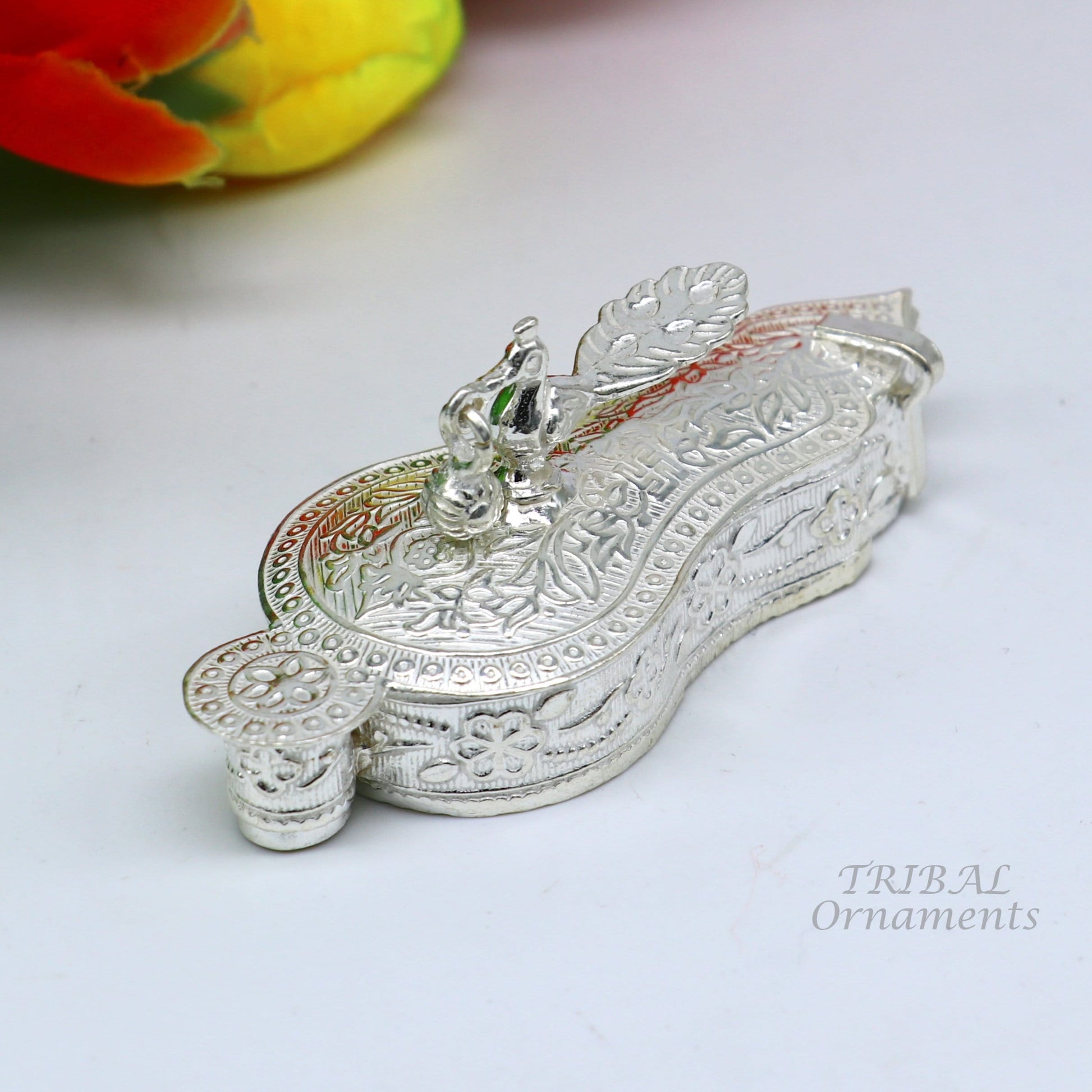 925 sterling silver handmade fabulous sindur dani best brides gifting collection, amazing trinket box , kumkum box brides jewelry stb379 - TRIBAL ORNAMENTS