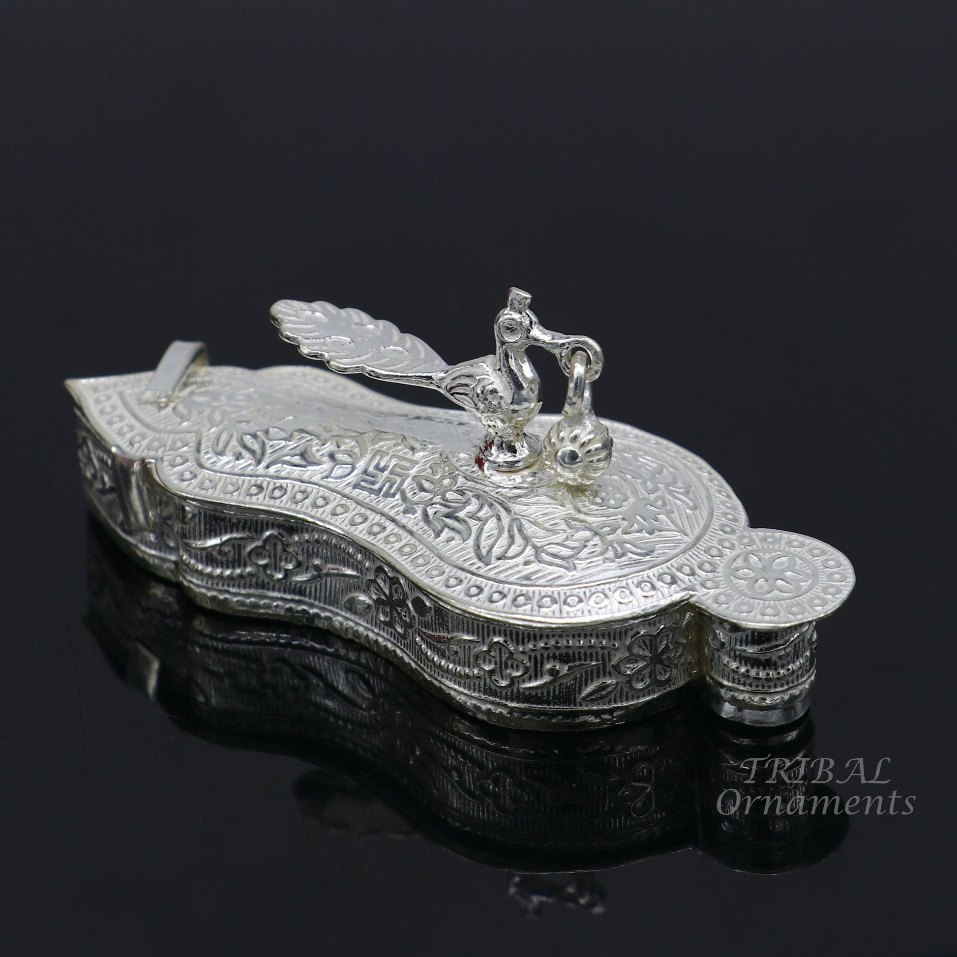 925 sterling silver handmade fabulous sindur dani best brides gifting collection, amazing trinket box , kumkum box brides jewelry stb379 - TRIBAL ORNAMENTS
