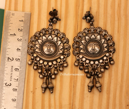 925 sterling silver handmade fabulous sun face stud earring drop dangle excellent customized jewelry bridesmaid gifting tribal jewelry s827 - TRIBAL ORNAMENTS