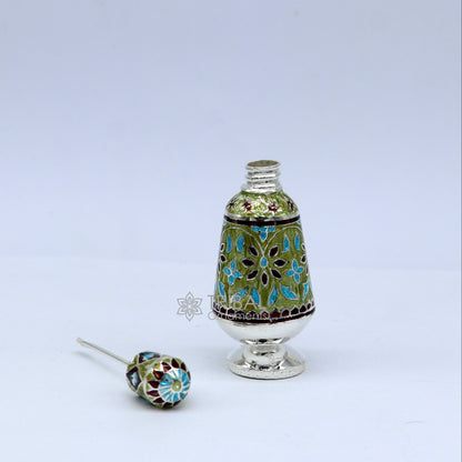 925 Sterling silver handmade fabulous trinket box, gorgeous container box, casket box, sindoor box, enamel work brides gifting box stb790 - TRIBAL ORNAMENTS
