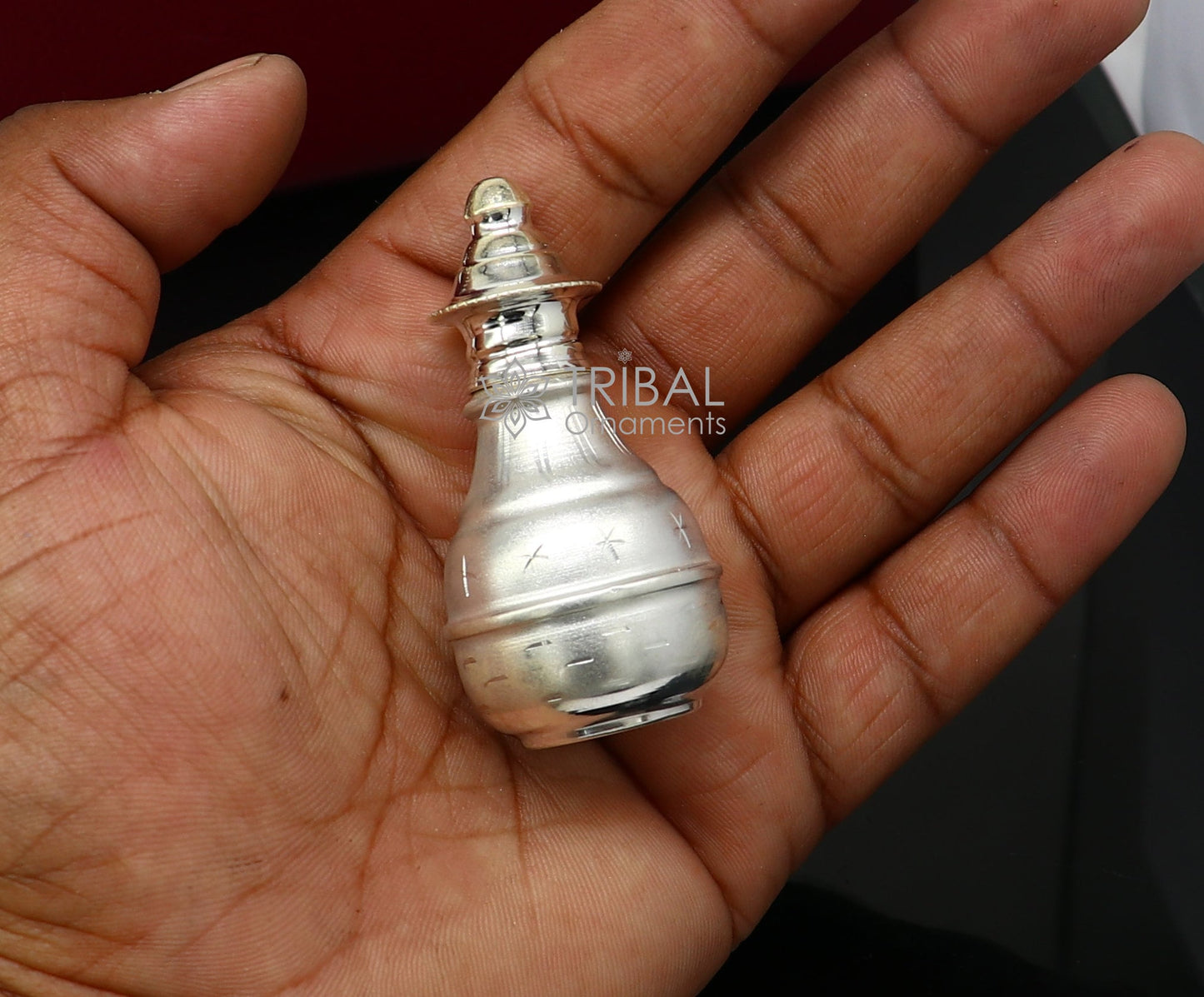 925 Sterling silver handmade fabulous trinket box, Silver container box, casket box, Sindoor box, enamel work customized gifting box stb765 - TRIBAL ORNAMENTS