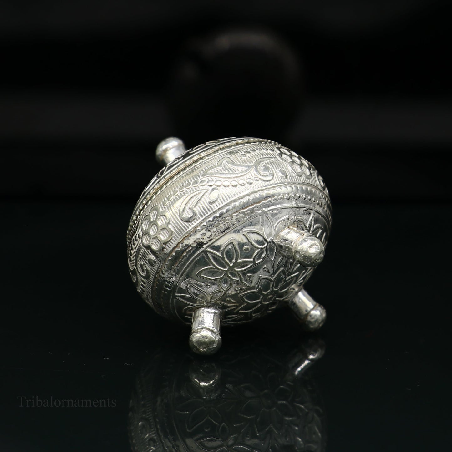 925 Sterling silver handmade fabulous trinket box, solid kumkum box, casket box, sindoor box, enamel work customized gifting box stb144 - TRIBAL ORNAMENTS