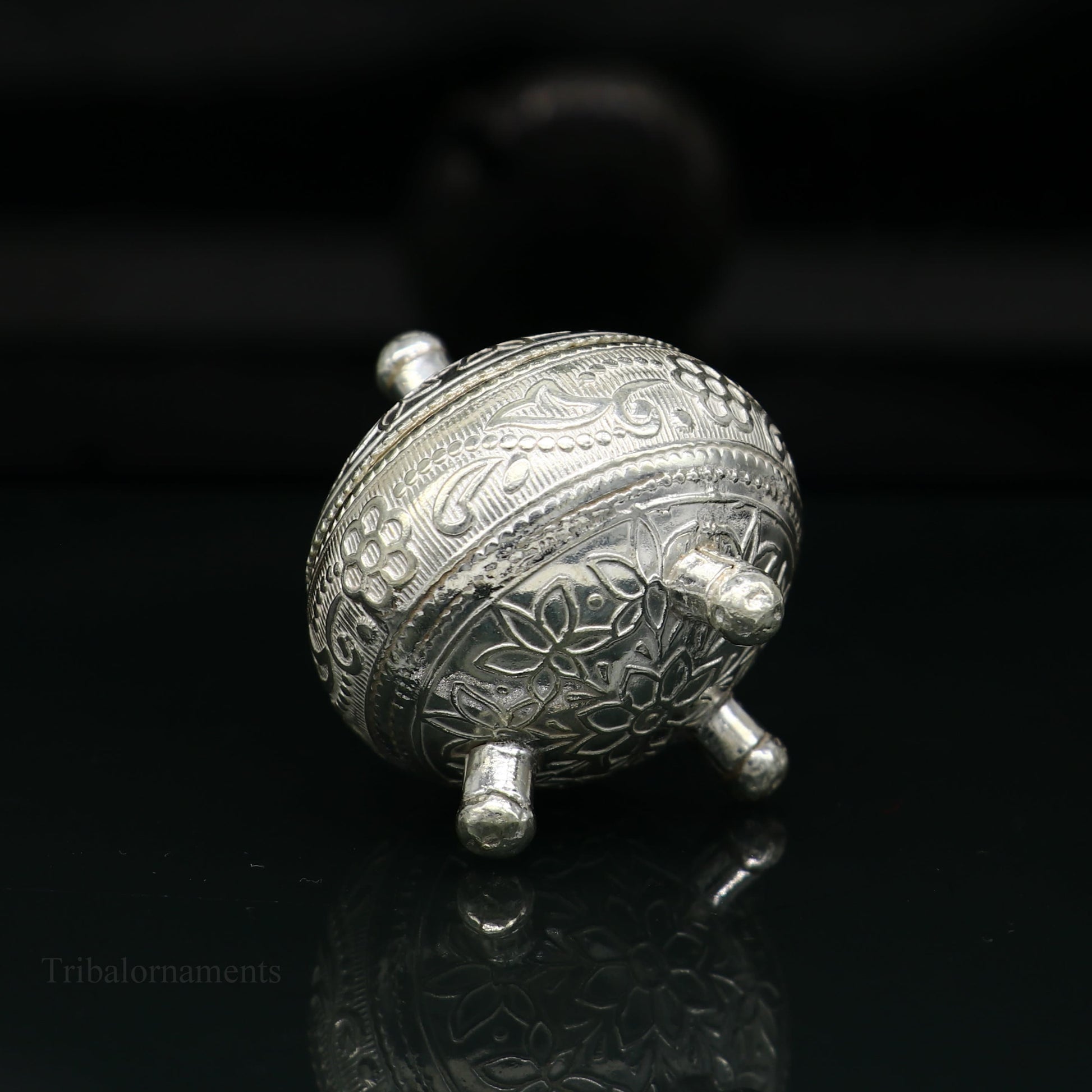 925 Sterling silver handmade fabulous trinket box, solid kumkum box, casket box, sindoor box, enamel work customized gifting box stb144 - TRIBAL ORNAMENTS