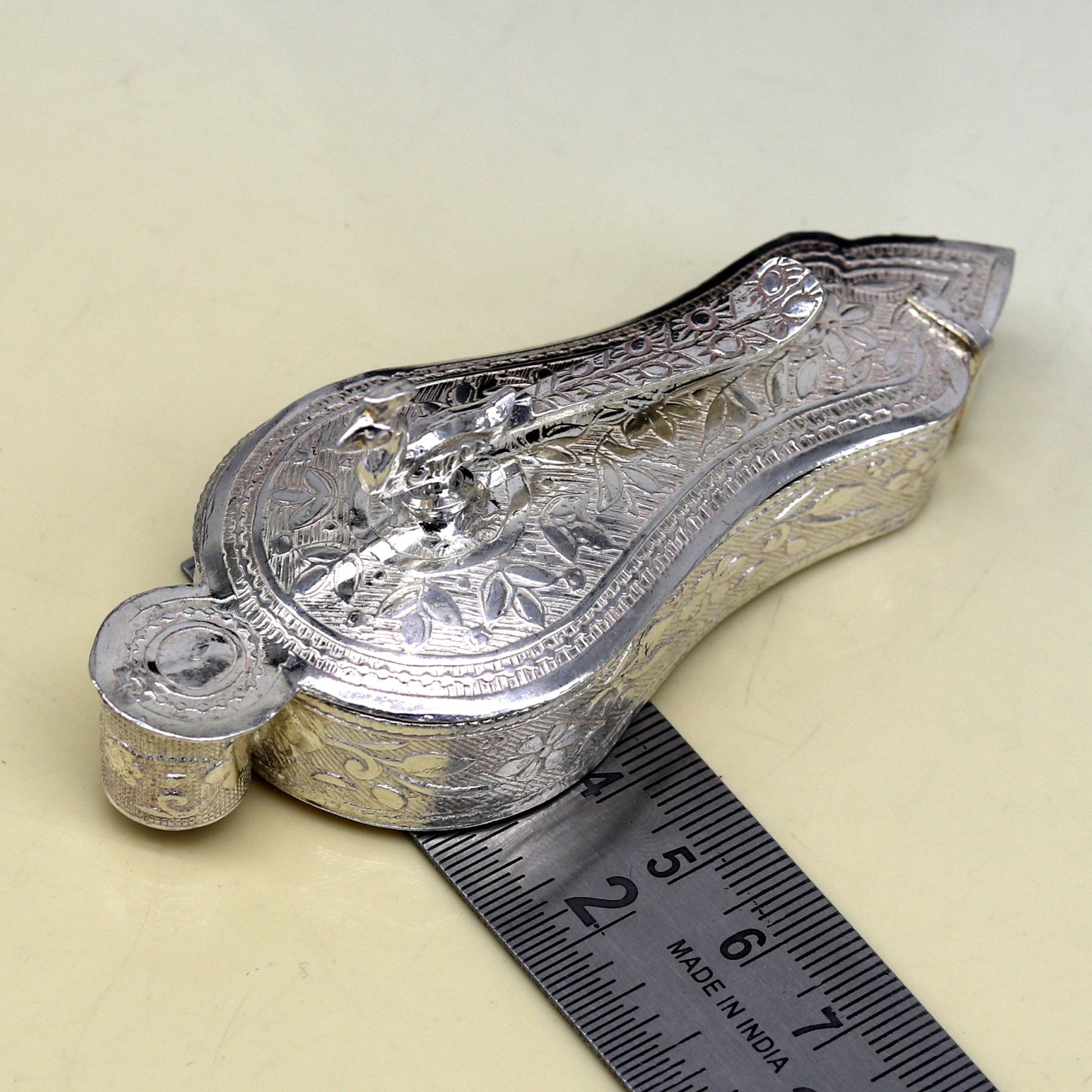 925 sterling silver handmade fabulous unique design peacock trinket box, brides gift, casket box, silver article, silver utensils su65 - TRIBAL ORNAMENTS