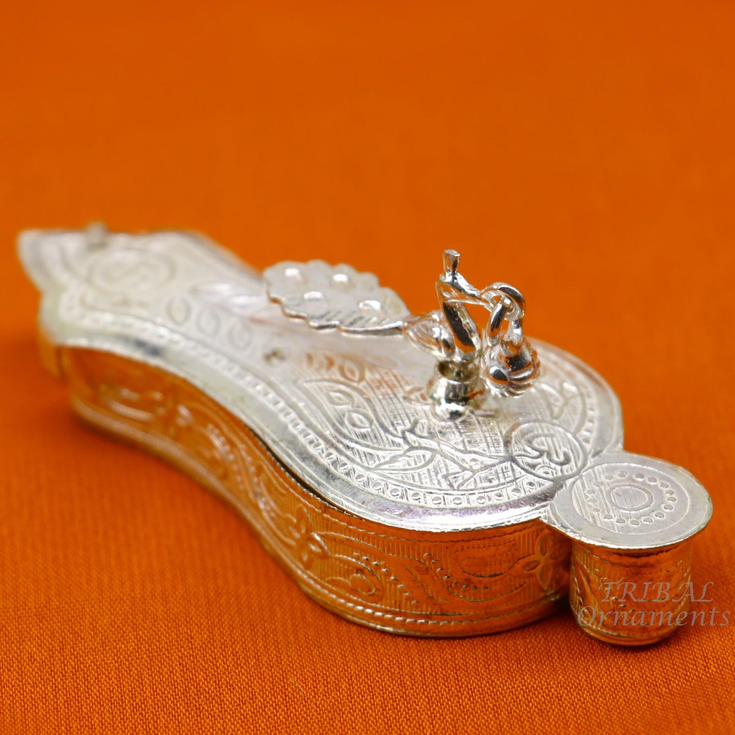 925 sterling silver handmade peacock design trinket box, tribal ornaments silver Sindur box, unique casket jewelry storage.