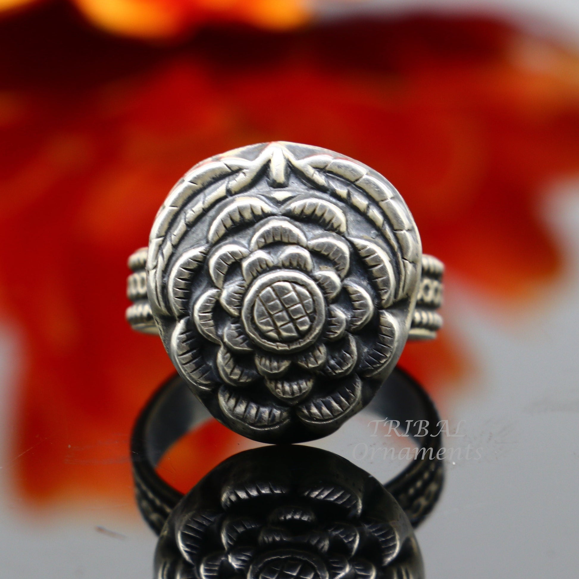 925 sterling silver handmade fabulous vintage antique design adjustable rings band for Brides gifting jewelry temple jewelry SR339 - TRIBAL ORNAMENTS