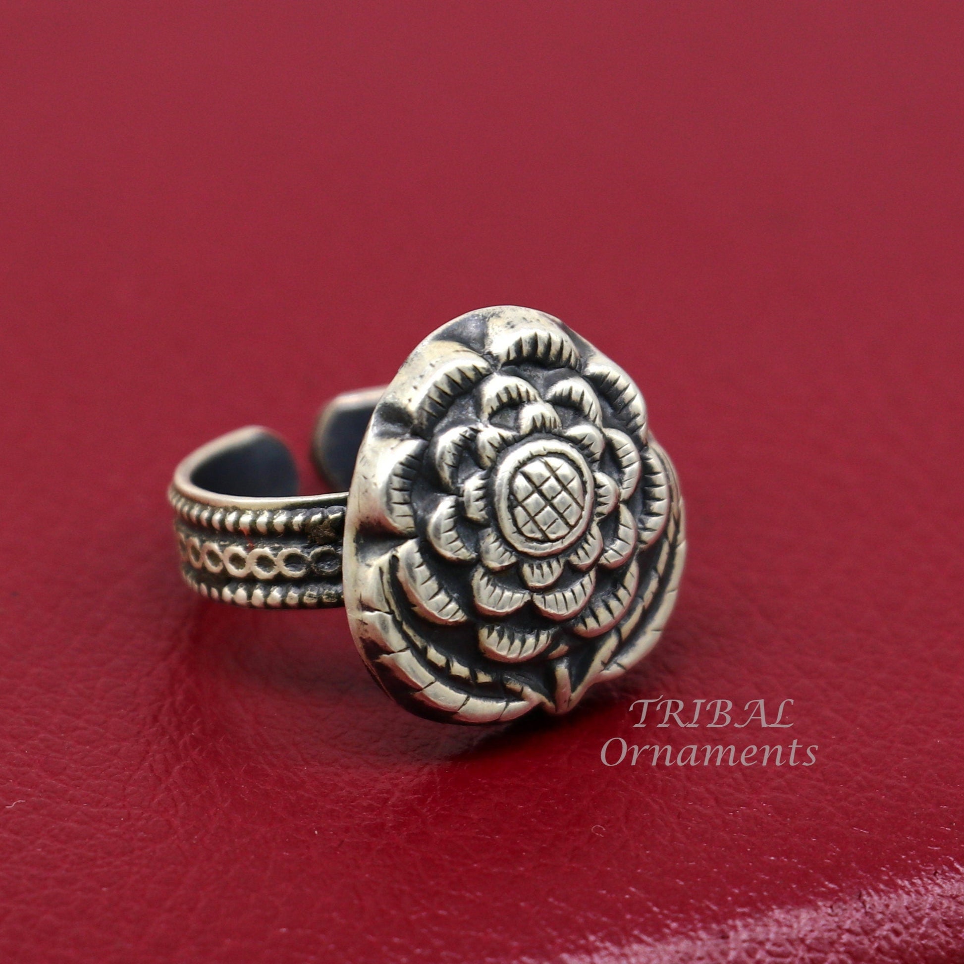 925 sterling silver handmade fabulous vintage antique design adjustable rings band for Brides gifting jewelry temple jewelry SR339 - TRIBAL ORNAMENTS
