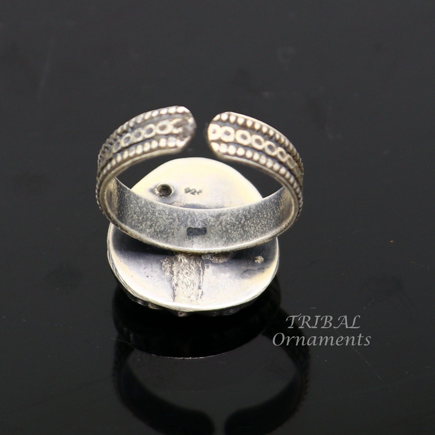 925 sterling silver handmade fabulous vintage antique design adjustable rings band for Brides gifting jewelry temple jewelry SR339 - TRIBAL ORNAMENTS