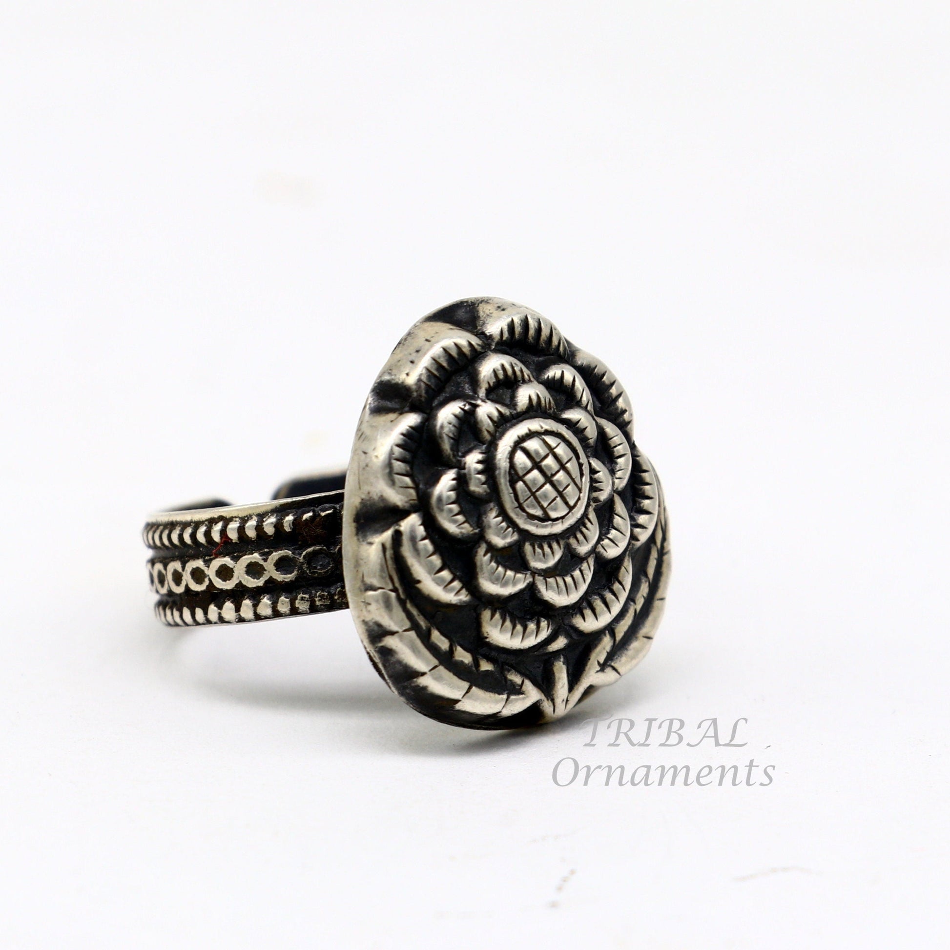 925 sterling silver handmade fabulous vintage antique design adjustable rings band for Brides gifting jewelry temple jewelry SR339 - TRIBAL ORNAMENTS