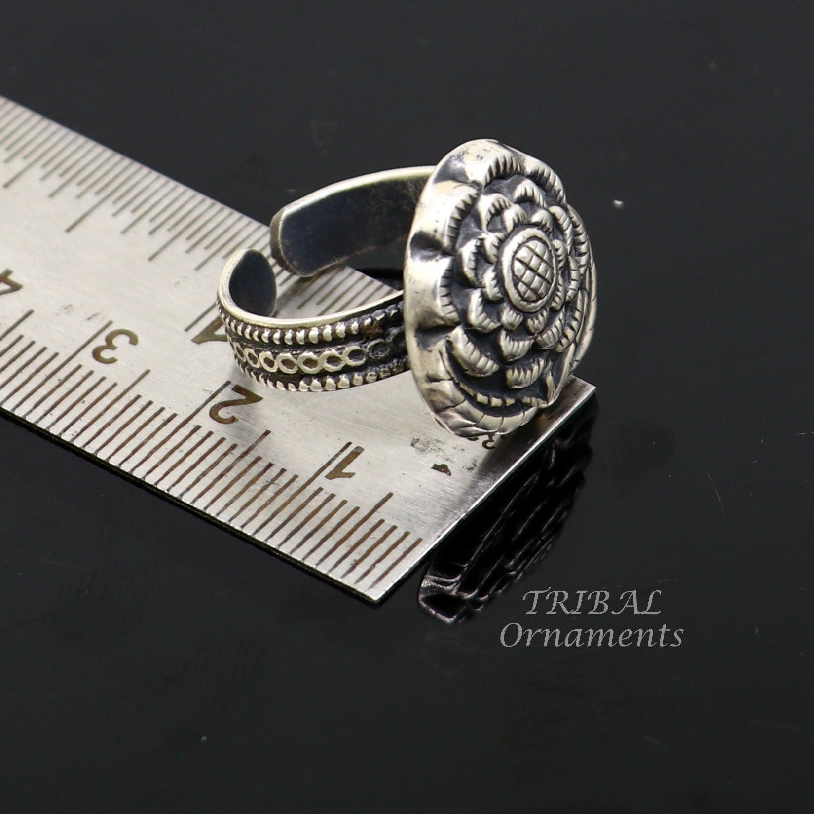 925 sterling silver handmade fabulous vintage antique design adjustable rings band for Brides gifting jewelry temple jewelry SR339 - TRIBAL ORNAMENTS