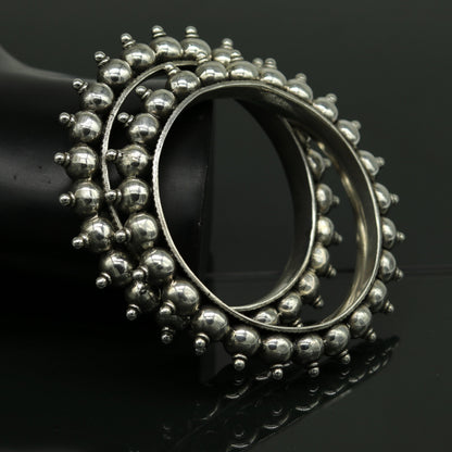 925 Sterling silver handmade vintage bangle bracelet by TRIBAL ORNAMENTS, featuring customized design perfect for weddings and gifting.