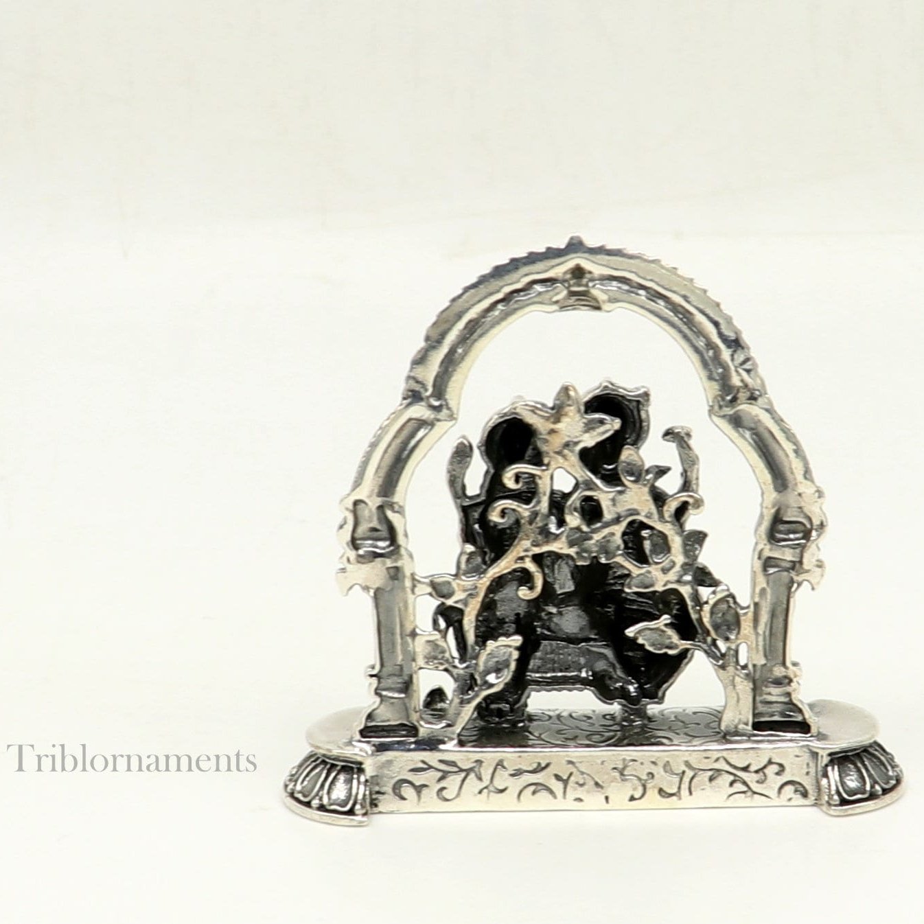 925 Sterling silver handmade floral design Indian Idols Laxmi Narayan, laxmi and vishnu Statue figurine, puja articles puja articles art165 - TRIBAL ORNAMENTS