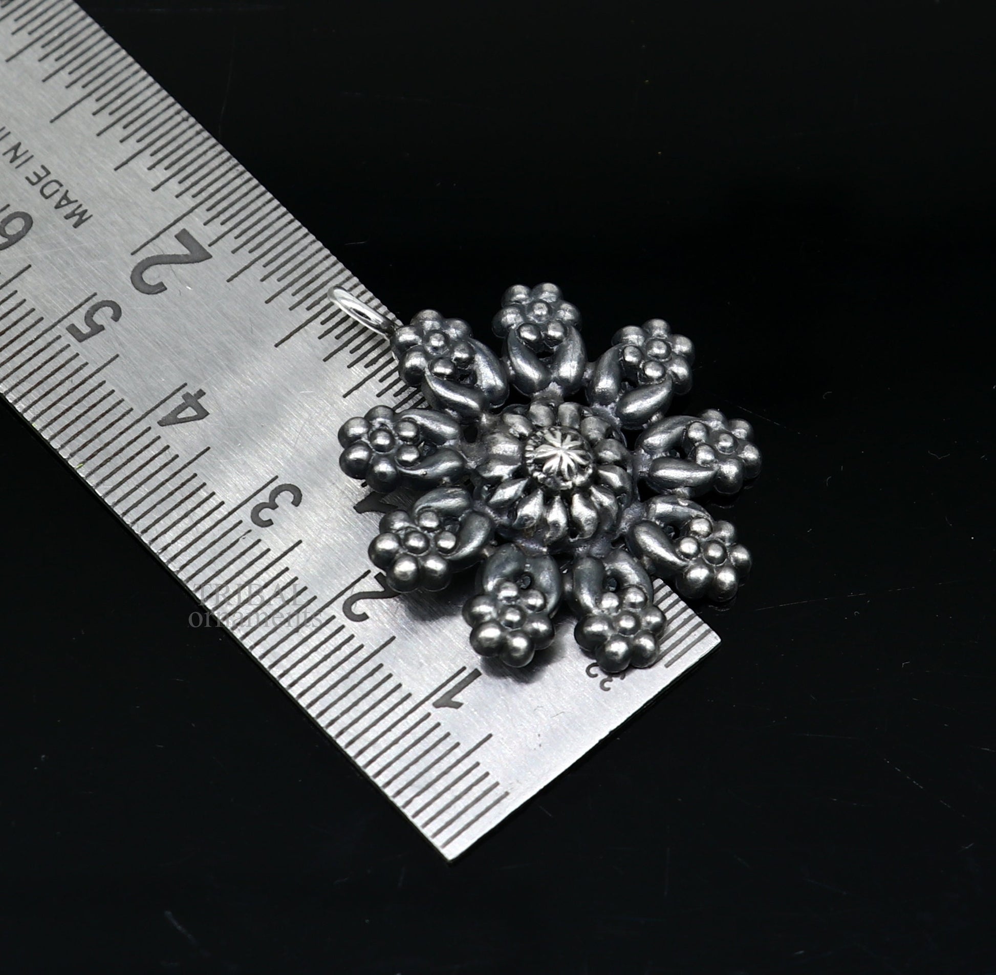 925 sterling silver handmade flower design customized floral design pendant  excellent personalized jewelry ssp1392 - TRIBAL ORNAMENTS