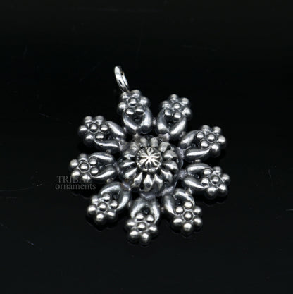 925 sterling silver handmade flower design customized floral design pendant  excellent personalized jewelry ssp1392 - TRIBAL ORNAMENTS