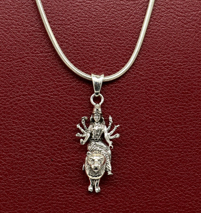 925 sterling silver handmade Goddess Bhawani Durga Maa pendant, unisex tribal jewelry locket, personalized jewelry by TRIBAL ORNAMENTS
