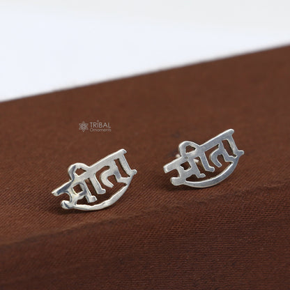 925 sterling silver handmade Goddess SEETA stud, best customized trendy vintage stud earring jewelry for unisex s1206 - TRIBAL ORNAMENTS