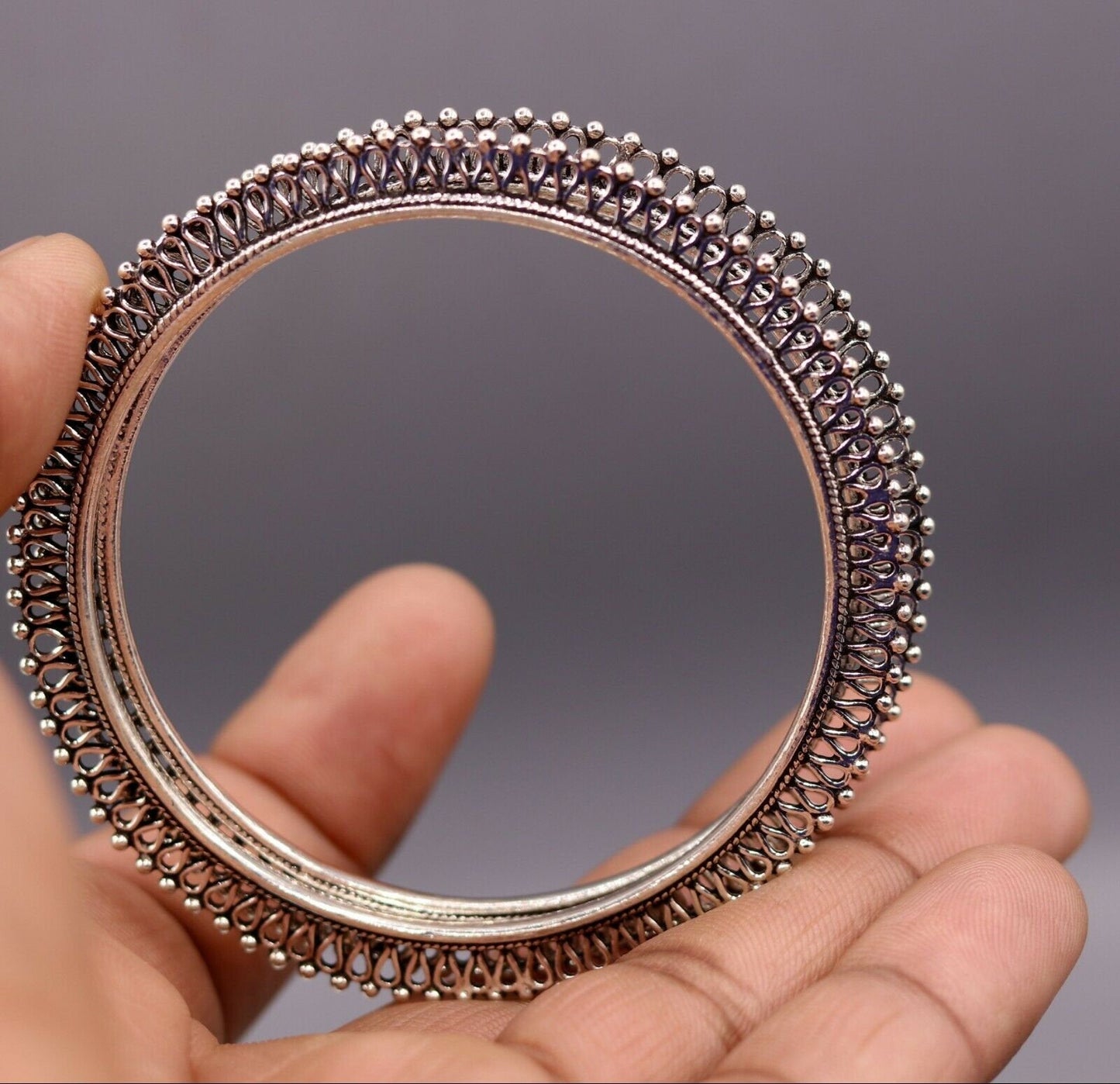925 sterling silver handmade gorgeous bangle bracelet gorgeous  kada kangan set for women jewelry ba09 - TRIBAL ORNAMENTS