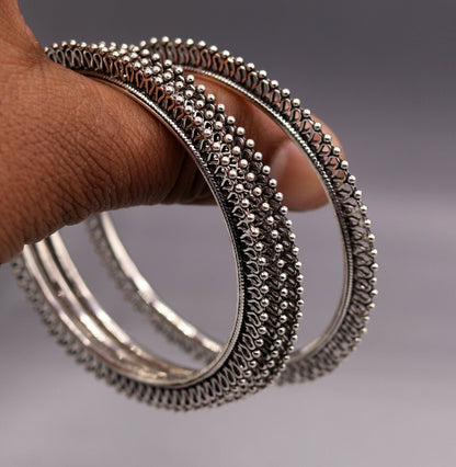 925 sterling silver handmade gorgeous bangle bracelet gorgeous  kada kangan set for women jewelry ba09 - TRIBAL ORNAMENTS