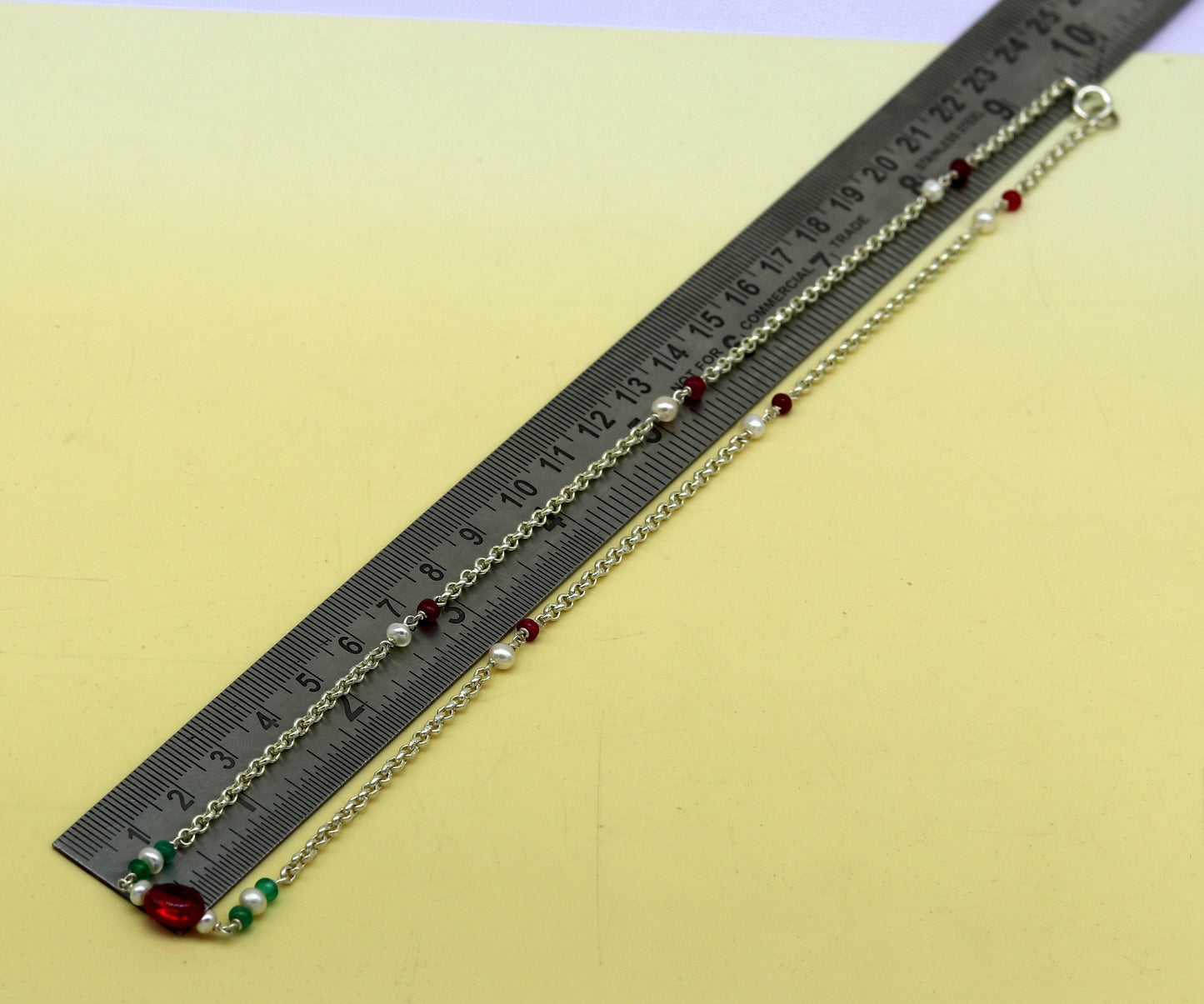 Handmade 925 sterling silver beaded necklace by TRIBAL ORNAMENTS, featuring customized style for bridesmaids or daily wear.
