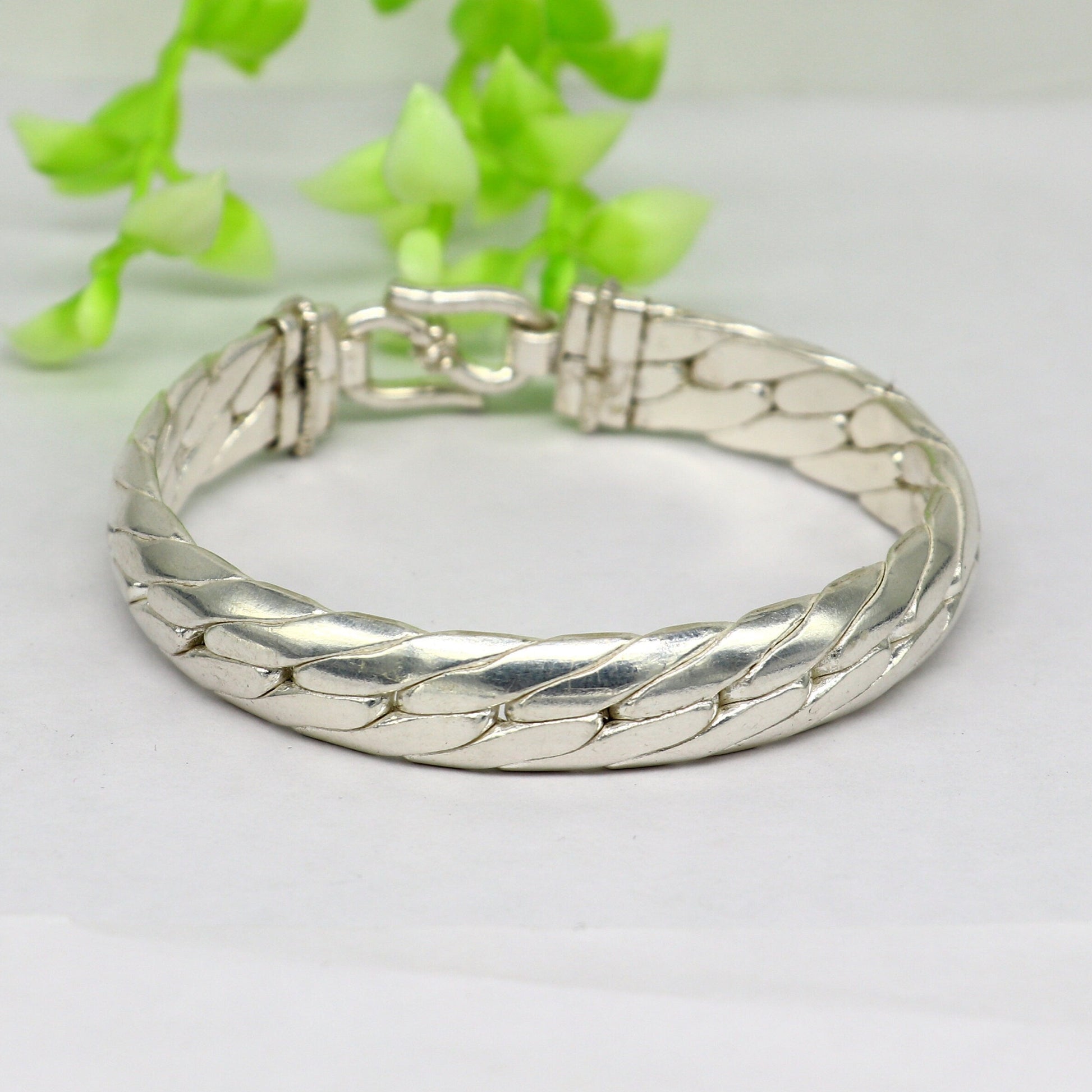 925 sterling silver handmade gorgeous bright shining bangle bracelet kada, fabulous unisex gifting jewelry personalized gift jewelry nsk263 - TRIBAL ORNAMENTS