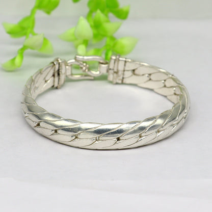 925 sterling silver bangle bracelet by Tribal Ornaments, shining handmade unisex jewelry with personalized design, stylish gift accessory.
