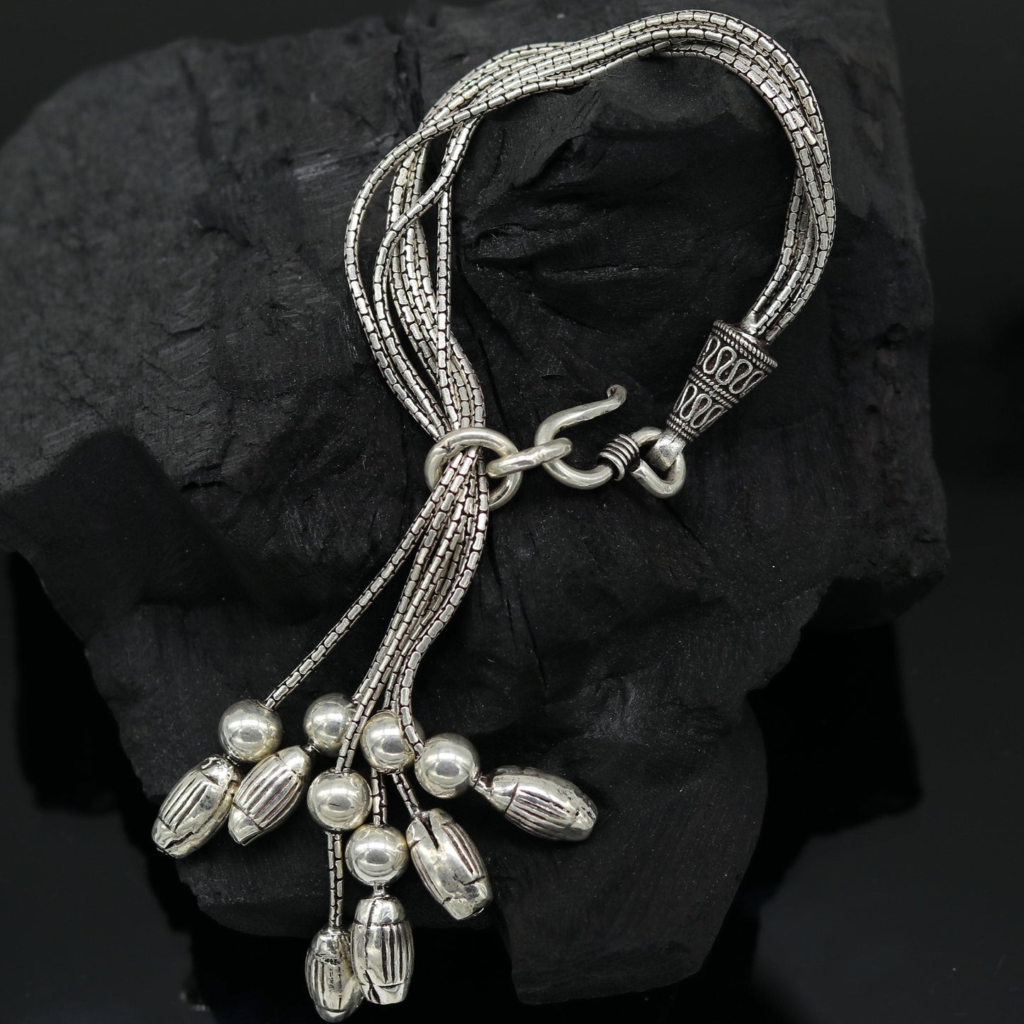 925 sterling silver handmade gorgeous charm bracelet, excellent customized adjustable jewelry bridesmaid gift jewelry nsbr12 - TRIBAL ORNAMENTS