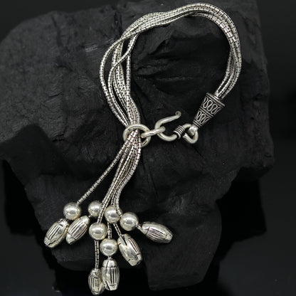 925 sterling silver handmade gorgeous charm bracelet, excellent customized adjustable jewelry bridesmaid gift jewelry nsbr12 - TRIBAL ORNAMENTS