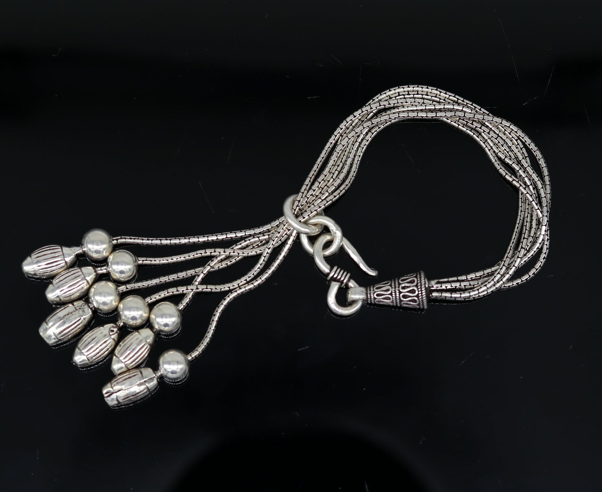 925 sterling silver handmade gorgeous charm bracelet, excellent customized adjustable jewelry bridesmaid gift jewelry nsbr12 - TRIBAL ORNAMENTS