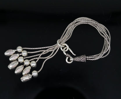 925 sterling silver handmade gorgeous charm bracelet, excellent customized adjustable jewelry bridesmaid gift jewelry nsbr12 - TRIBAL ORNAMENTS