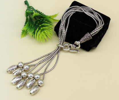 925 sterling silver handmade gorgeous charm bracelet, excellent customized adjustable jewelry bridesmaid gift jewelry nsbr12 - TRIBAL ORNAMENTS