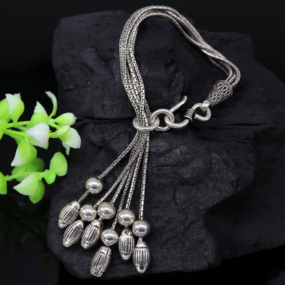 925 sterling silver handmade gorgeous charm bracelet, excellent customized adjustable jewelry bridesmaid gift jewelry nsbr12 - TRIBAL ORNAMENTS