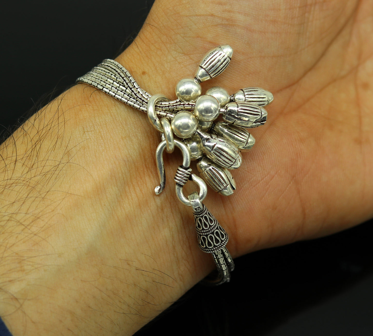 925 sterling silver handmade gorgeous charm bracelet, excellent customized adjustable jewelry bridesmaid gift jewelry nsbr12 - TRIBAL ORNAMENTS