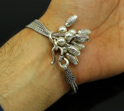 925 sterling silver handmade gorgeous charm bracelet, excellent customized adjustable jewelry bridesmaid gift jewelry nsbr12 - TRIBAL ORNAMENTS