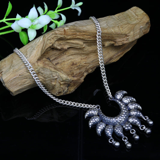925 sterling silver handmade gorgeous charm necklace, excellent customized vintage style bridesmaid belly dance necklace jewelry nec60 - TRIBAL ORNAMENTS