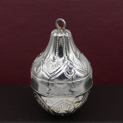 925 sterling silver handmade gorgeous cultural silver coconut for puja or worshipping, Silver nariyal for diwali puja su1113 - TRIBAL ORNAMENTS