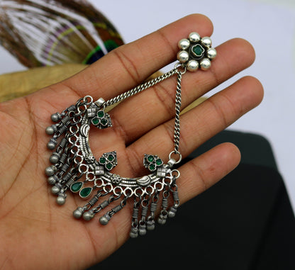 925 sterling silver handmade gorgeous customized heavy look drop dangle stud earring, charm jewelry, wedding bridesmaid jewelry s880 - TRIBAL ORNAMENTS