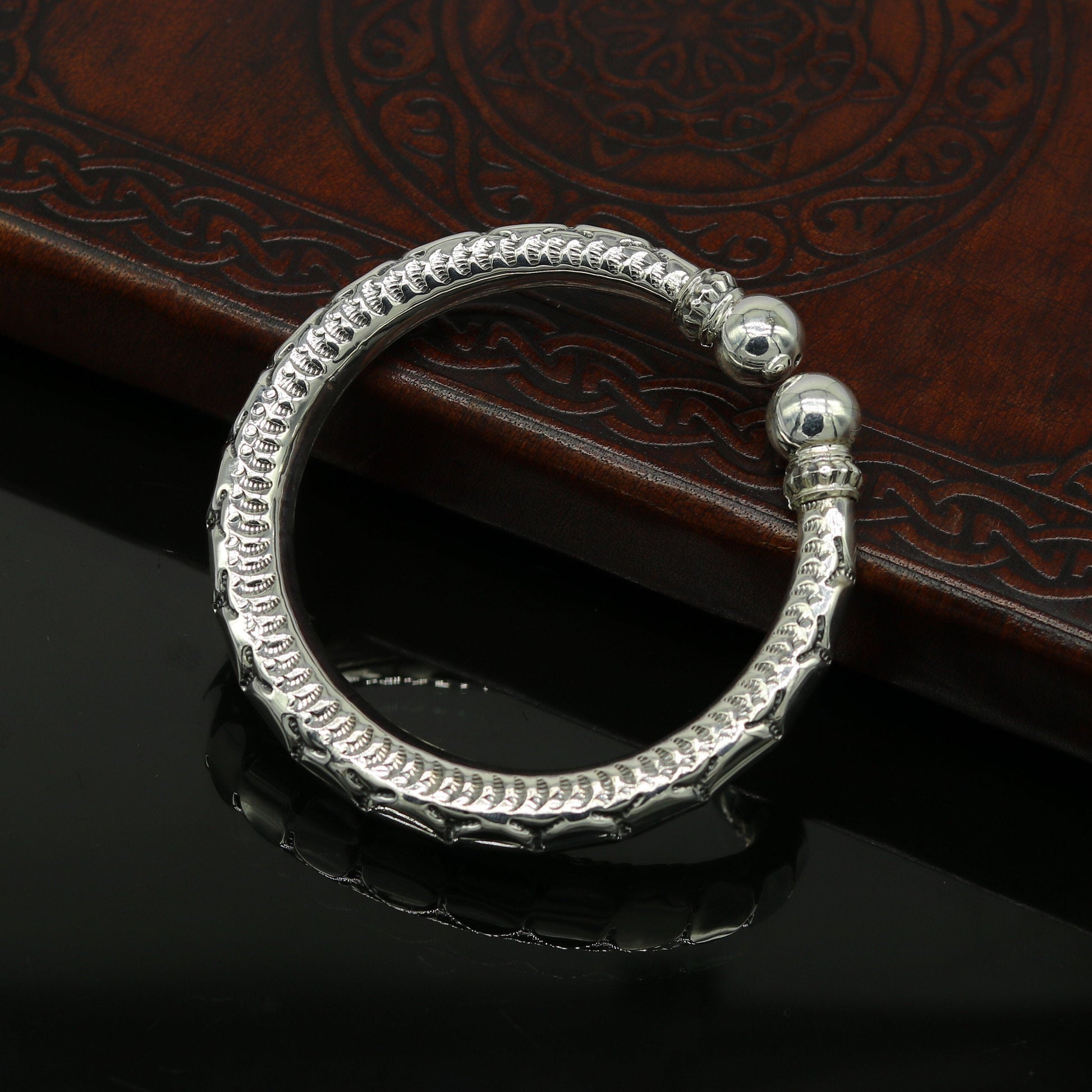 925 sterling silver handmade gorgeous customized work bangle bracelet kada, vintage antique design stylish bangle unisex jewelry nsk328 - TRIBAL ORNAMENTS