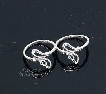 925 sterling silver handmade gorgeous design vintage style toe ring, best gifting tiny tone ring 925 stamped jewelry from india ytr05 - TRIBAL ORNAMENTS